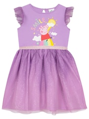 Character Purple Peppa Pig 100% Cotton Party Dress - Image 1 of 9