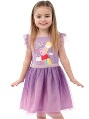 Character Purple Peppa Pig 100% Cotton Party Dress - Image 7 of 9