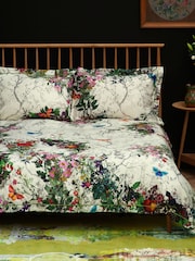 Timorous Beasties Set of 2 Dove Bloomsbury Garden 100% Cotton Pillowcases - Image 1 of 4