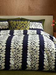 Orla Kiely 2 Pack Space Blue Sycamore Stripe 100% Cotton Pillowcases - Image 2 of 3