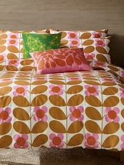 Orla Kiely Set of 2 Saffron Stem Bloom 100% Cotton Pillowcases - Image 2 of 3