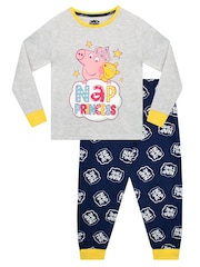 Character Blue Peppa Pig 100% Cotton Pyjamas - Image 1 of 5