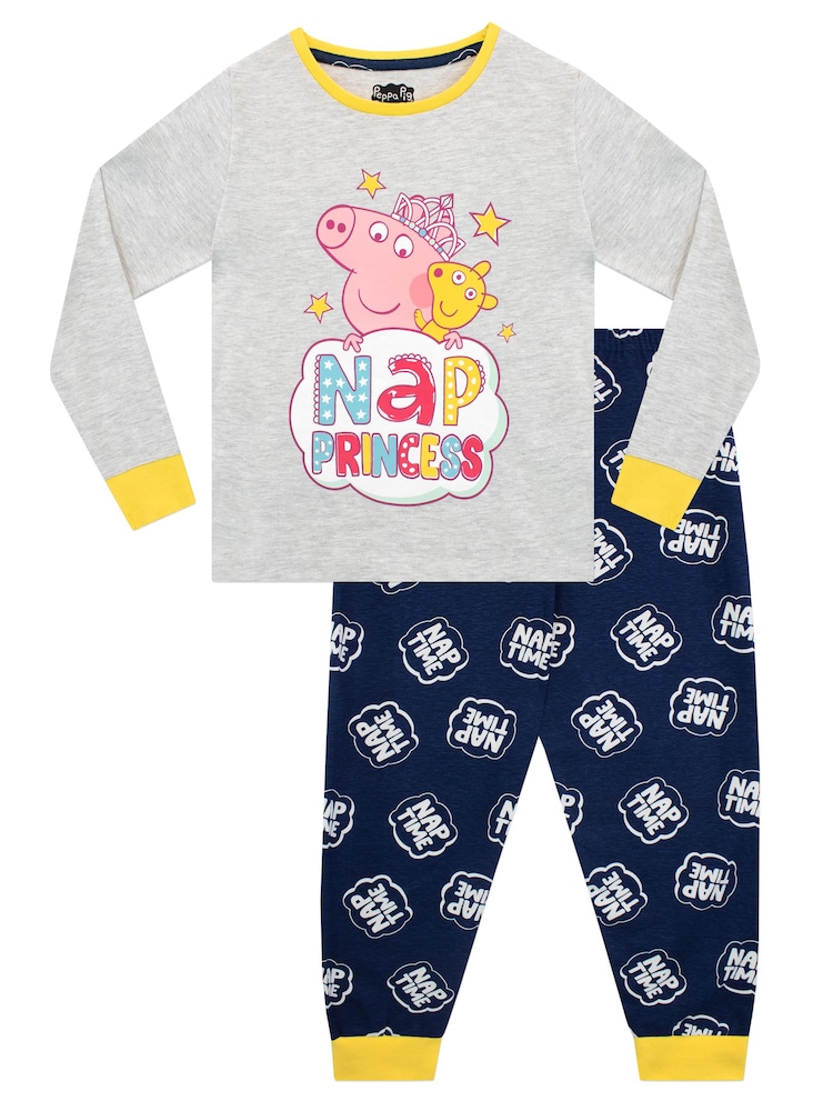 Character Blue Peppa Pig 100% Cotton Pyjamas - Image 1 of 5