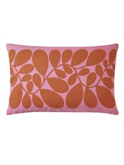 Orla Kiely Tomato Pink Sycarmore Stripe Feather Filled 100% Cotton Cushion - Image 4 of 5