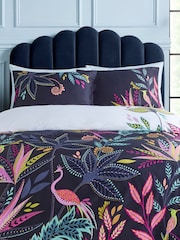 Sara Miller Midnight Set Of 2 Botanic Paradise 100% Cotton Pillowcases - Image 1 of 2