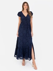 Lovedrobe Wrap Front Flutter Sleeve Maxi Dress - Image 1 of 6