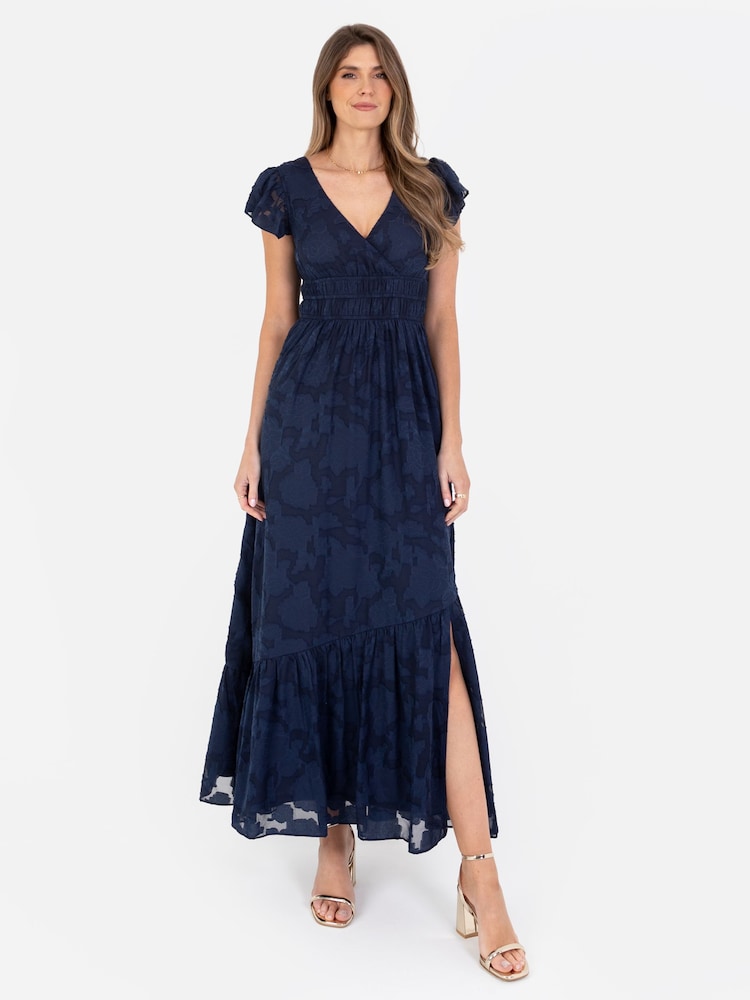 Lovedrobe Wrap Front Flutter Sleeve Maxi Dress - Image 1 of 6