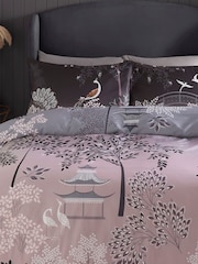Sara Miller Blush Grey Pagoda Garden 100% Cotton Pillowcases Set Of 2 - Image 1 of 2