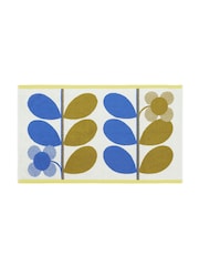 Orla Kiely Blue Fawn Stem Bloom Duo 100% Cotton Bath Mat - Image 2 of 2