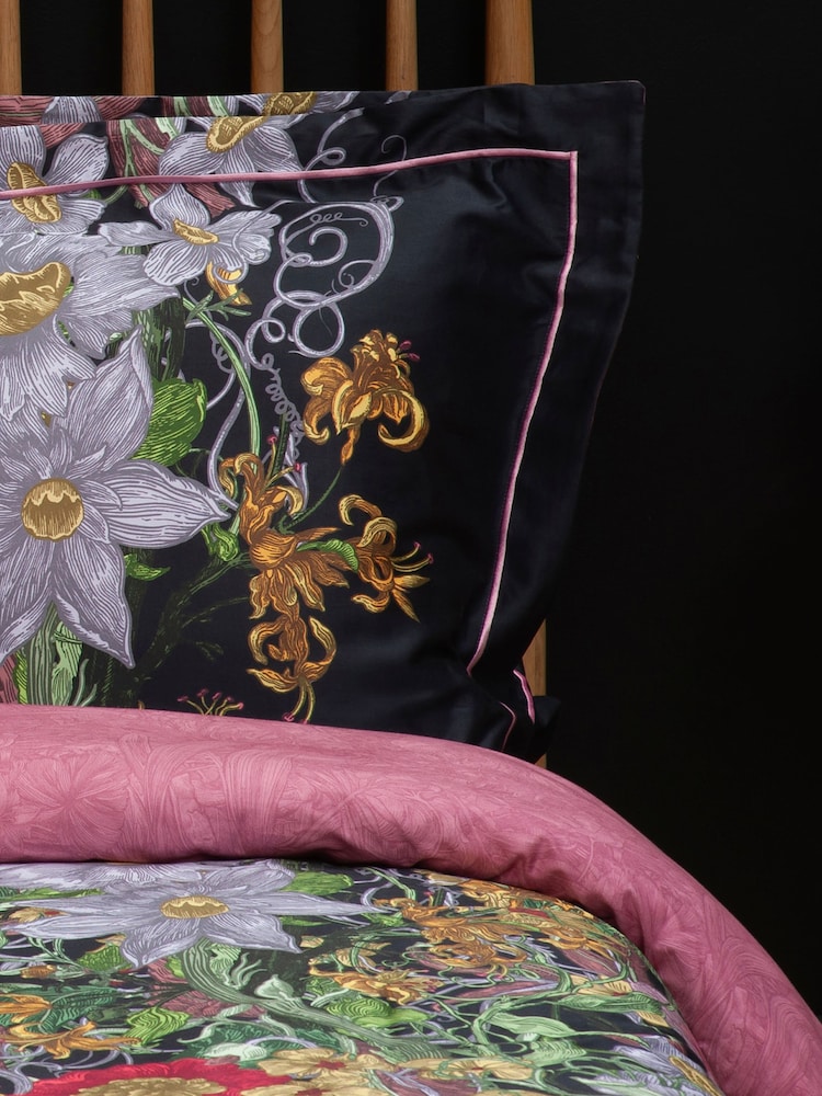 Timorous Beasties Set of 2 Midnight Berkeley Blooms 100% Cotton Pillowcases - Image 2 of 5