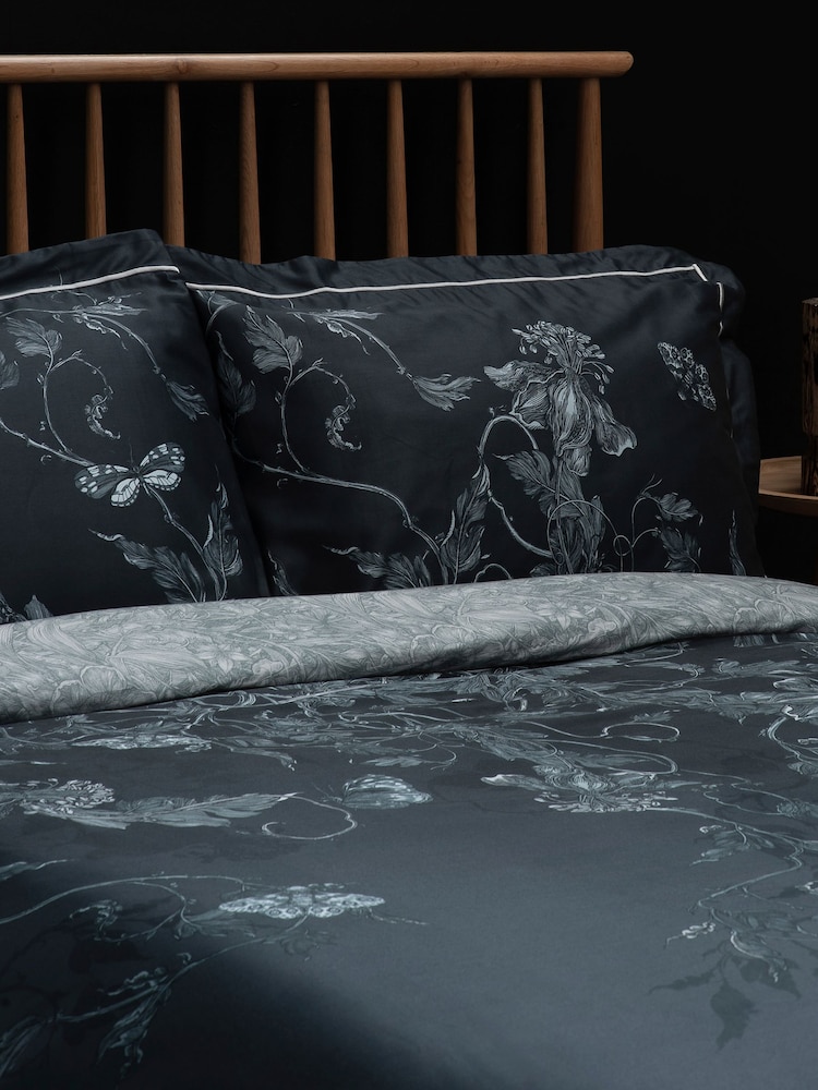Timorous Beasties Set of 2 Navy Tendril Spill 100% Cotton Pillowcases - Image 1 of 5