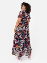 Lovedrobe V-Neck Angel Sleeve Maxi Dress With Trims - Image 2 of 5