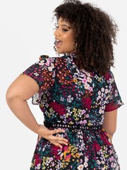 Lovedrobe V-Neck Angel Sleeve Maxi Dress With Trims - Image 4 of 5