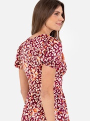 Pink - Lovedrobe Midikleid mit Puffärmeln und Stufensaum - Bild 5 von 5