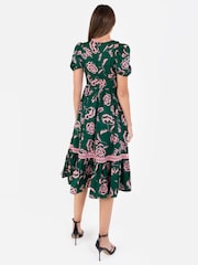 Lovedrobe Tiered Hem Puff Sleeve Midi Dress - Image 2 of 5