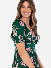 Lovedrobe Tiered Hem Puff Sleeve Midi Dress - Image 3 of 5