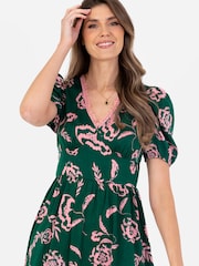 Lovedrobe Tiered Hem Puff Sleeve Midi Dress - Image 4 of 5
