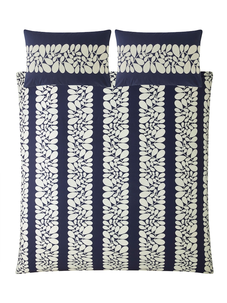 Orla Kiely Space Blue 100% Cotton Sycamore Stripe Duvet Cover And Pillowcase Set - Image 2 of 3 Orla Kiely Space Blue 100% Cotton Sycamore Stripe Duvet Cover And Pillowcase Set - Image 2 of 3
