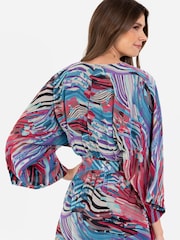 Lovedrobe Wrap Kimono Dress With Ruffled High Low Hem - Image 5 of 5