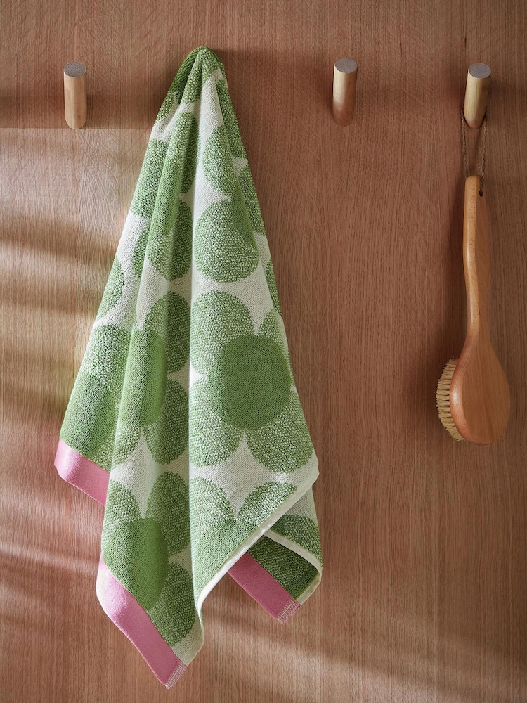 Orla Kiely Clover Retrow Flower 100% Cotton Towel - Image 2 of 8