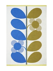 Orla Kiely Blue Fawn Stem Bloom Duo 100% Cotton Hand Towel - Image 2 of 6
