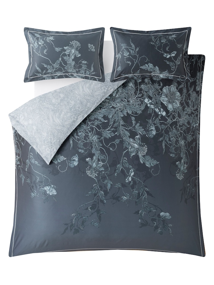 Timorous Beasties Navy 100% Cotton Tendril Spill Duvet Cover and Pillowcase Set - Image 5 of 9