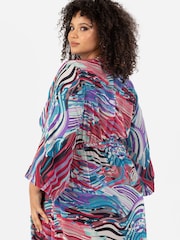 Lovedrobe Wrap Kimono Dress With Ruffled High Low Hem - Image 5 of 5