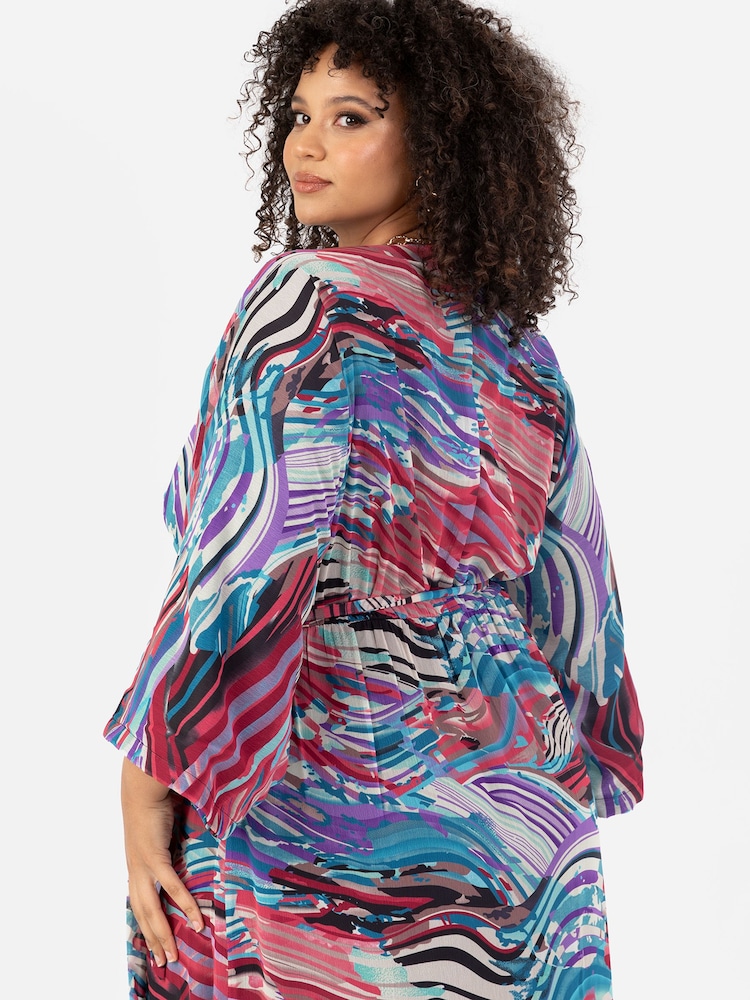 Lovedrobe Wrap Kimono Dress With Ruffled High Low Hem - Image 5 of 5