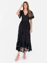Lovedrobe Lace V-Neck Midaxi Dress With Trim Details - Image 1 of 4