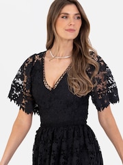Lovedrobe Lace V-Neck Midaxi Dress With Trim Details - Image 3 of 4
