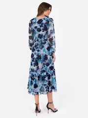 Lovedrobe Blue Ruffle Detail Balloon Sleeve Midaxi Dress - Image 2 of 5