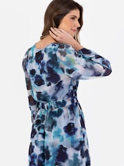 Lovedrobe Blue Ruffle Detail Balloon Sleeve Midaxi Dress - Image 4 of 5