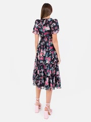 Lovedrobe Shirring Waist Puff Sleeve Midi Dress - Image 2 of 5