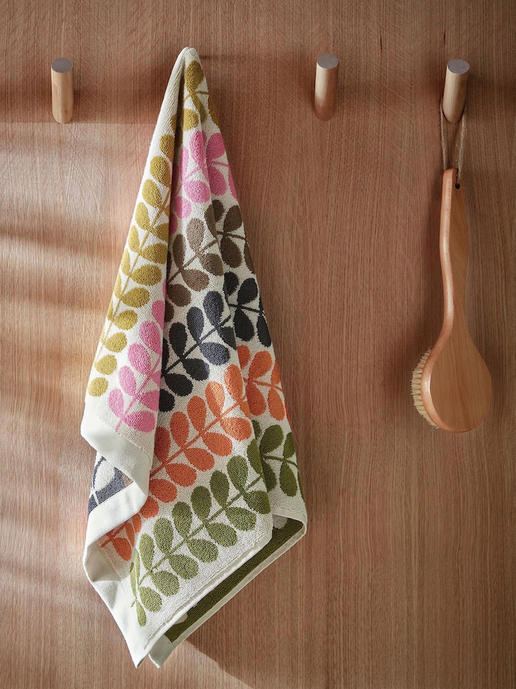 Toalla de algodón 100% con diseño multicolor de tallos de Orla Kiely - Imagen 1 de 8