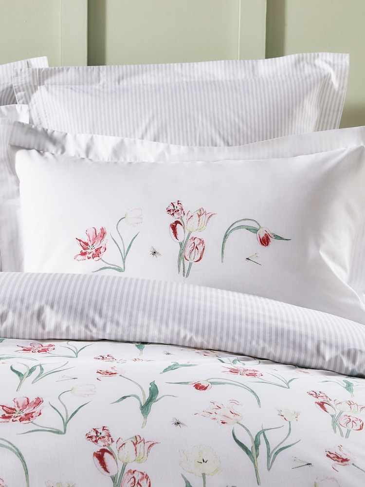 Sophie Allport White 100% Cotton Tulip Duvet Cover and Pillowcase Set - Image 2 of 5