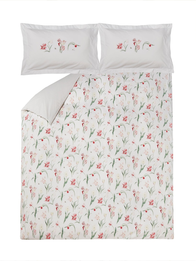 Sophie Allport White 100% Cotton Tulip Duvet Cover and Pillowcase Set - Image 3 of 5