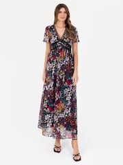 Lovedrobe V-Neck Angel Sleeve Maxi Dress With Trims - Image 3 of 5