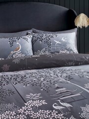 Sara Miller Blush Grey 100% Cotton Pagoda Garden Duvet Cover and Pillowcase Set - Image 5 of 9