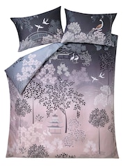 Sara Miller Blush Grey 100% Cotton Pagoda Garden Duvet Cover and Pillowcase Set - Image 8 of 9