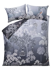 Sara Miller Blush Grey 100% Cotton Pagoda Garden Duvet Cover and Pillowcase Set - Image 9 of 9
