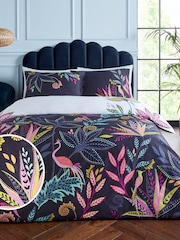 Sara Miller Midnight 100% Cotton Botanic Paradise Duvet Cover and Pillowcase Set - Image 1 of 8