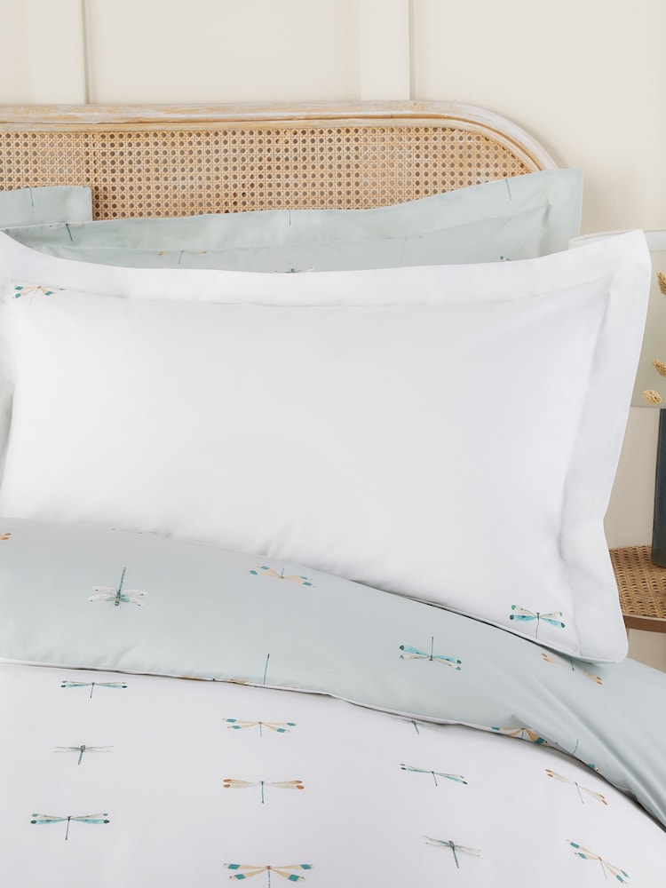 Sophie Allport Pale Duckegg Dragonfly Duvet Cover And Pillowcase 100% Cotton Set - Image 2 of 5