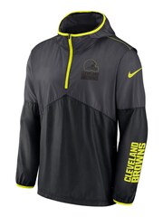 Fanatics Grey NFL Cleveland Browns VOLT Woven Quarter Zip Jacket - Image 2 of 3