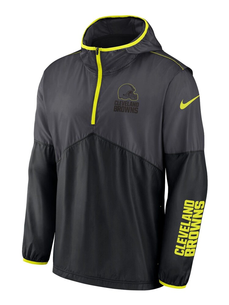 Fanatics Grey NFL Cleveland Browns VOLT Woven Quarter Zip Jacket - Image 2 of 3