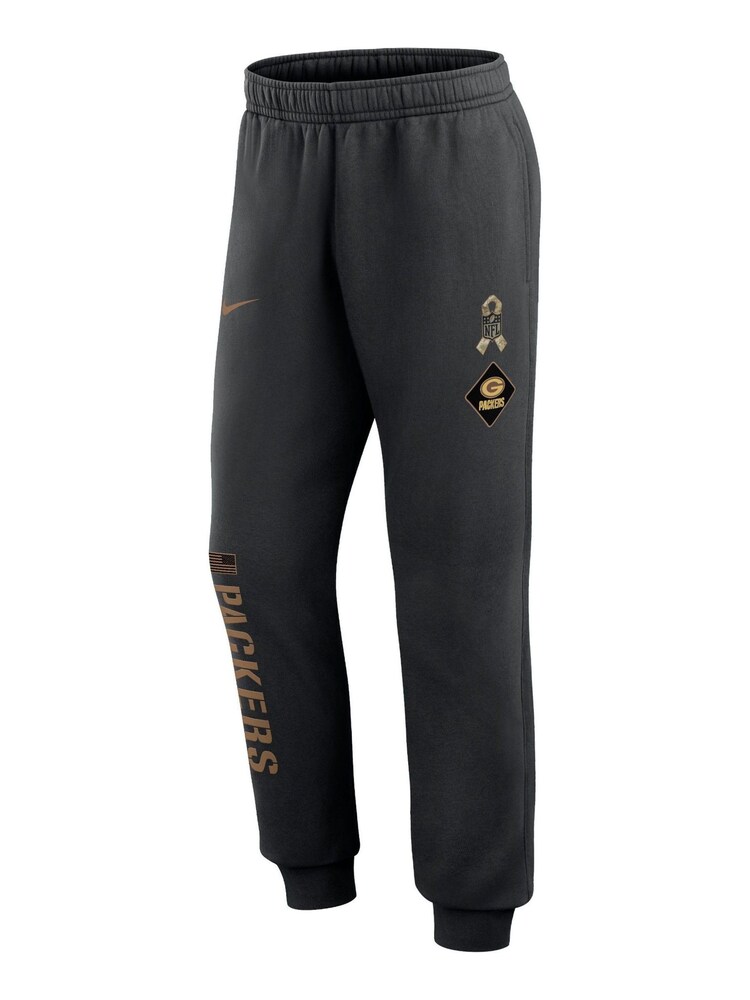 Fanatics NFL Green Bay Packers 2023 Salute to Service Club Fleece Black Joggers - Image 2 of 3