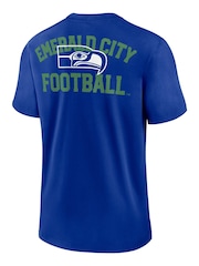 Fanatics Blue NFL Seattle Seahawks Rewind Short Sleeve Heavyweight T Shirt - Image 3 of 3