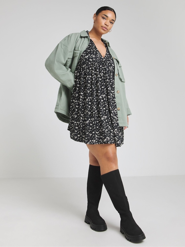 Simply Be Black Supersoft Smock Dress - Image 1 of 5