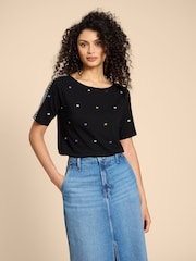 White Stuff Black Embroidered Winnie Top - Image 1 of 7