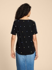 White Stuff Black Embroidered Winnie Top - Image 2 of 7