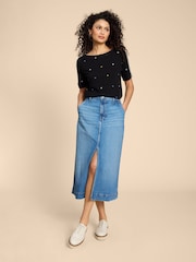 White Stuff Black Embroidered Winnie Top - Image 3 of 7